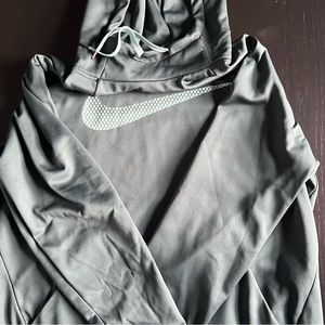 Nike Dri-Fit Hoodie 2XL - Dark Green with Light Green Graphics